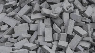 Heap of grey bricks