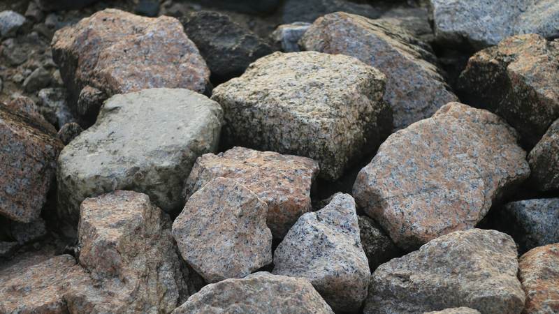 Rubble Stone in Kellys: Heap of rough granite rubble stones (stock photo)
